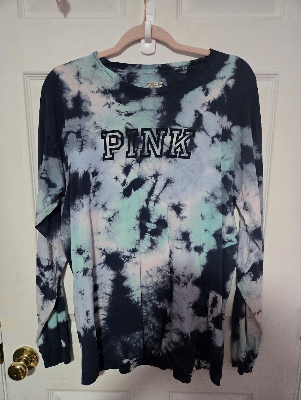 PINK Victoria's Secret Tie-Dye Long Sleeve Crewneck Top